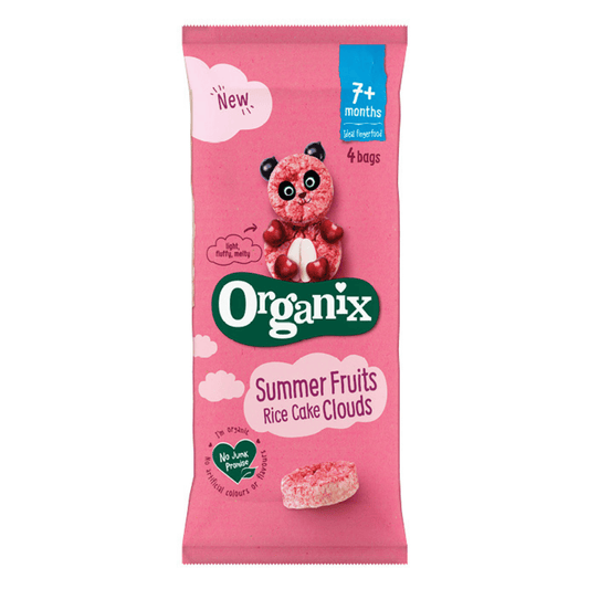 Organix Summer Fruits Rice Cake Clouds four-bag multipack